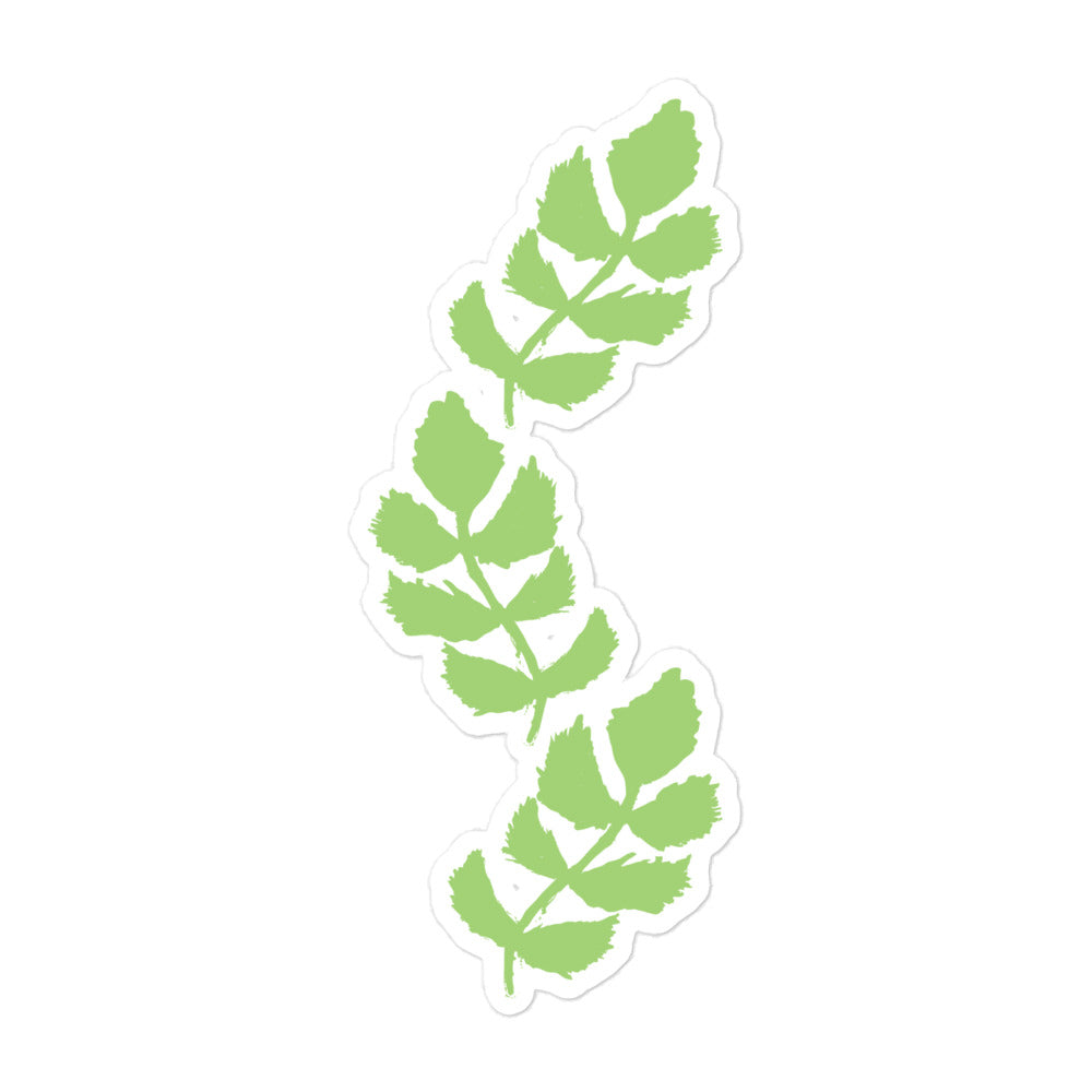 A hand-painted green garland of leaves sticker.